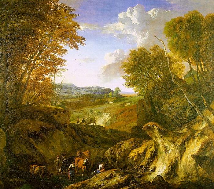 Corneille Huysmans Forested Landscape oil painting image